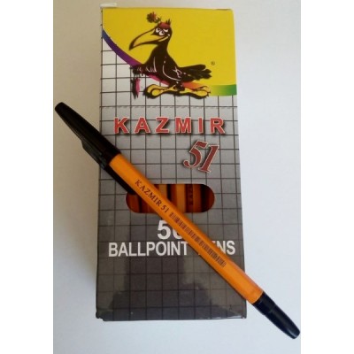 Ручка KAZMIR шариковая  KZ-51 черная (50шт/уп)